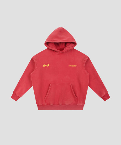 MAS AMOR FOR FAVOR x HUB' HOODIE in washed red