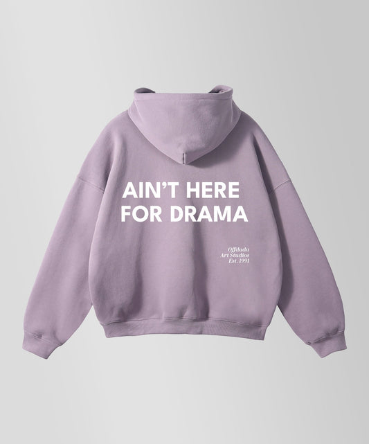 AIN'T HERE FOR DRAMA - LOOSE OVERSIZED HOODIE IN DARK PURPLE - OFFDADA BRAND