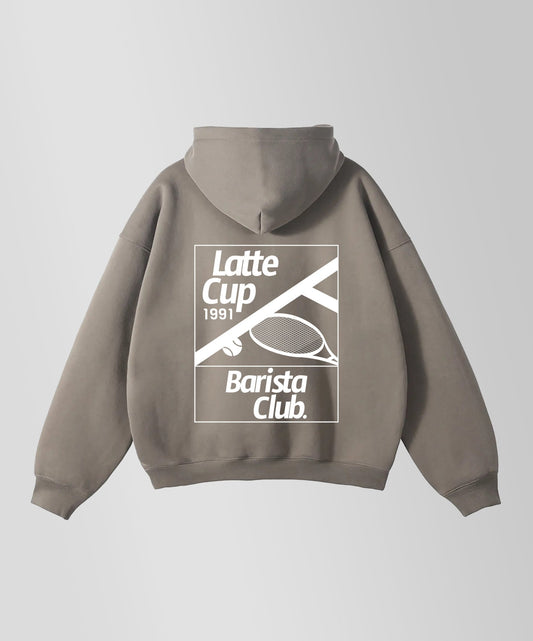 BARISTA CLUB FLEECE OVERSIZED HOODIE IN GRAY COFFEE - OFFDADA BRAND