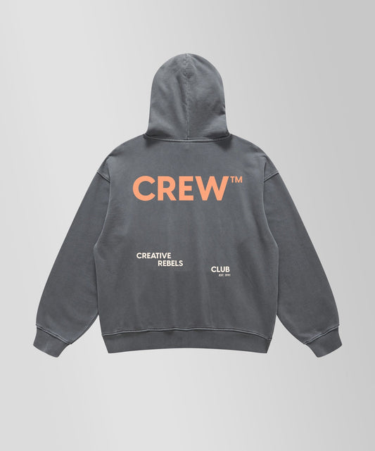 CREATIVE REBELS CLUB - Oversize 440gsm unisex Hoodie in Carbon Grey - OFFDADA BRAND