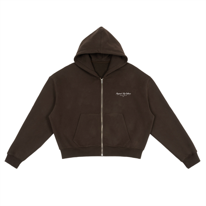 OFFDADA WARM BOXY ZIPPER HOODIE