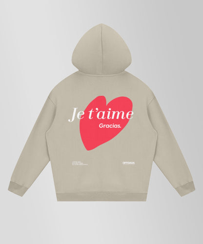 JE T'AIME. GRACIAS - OVERSIZED UNISEX HOODIE 350GSM - OFFDADA BRAND