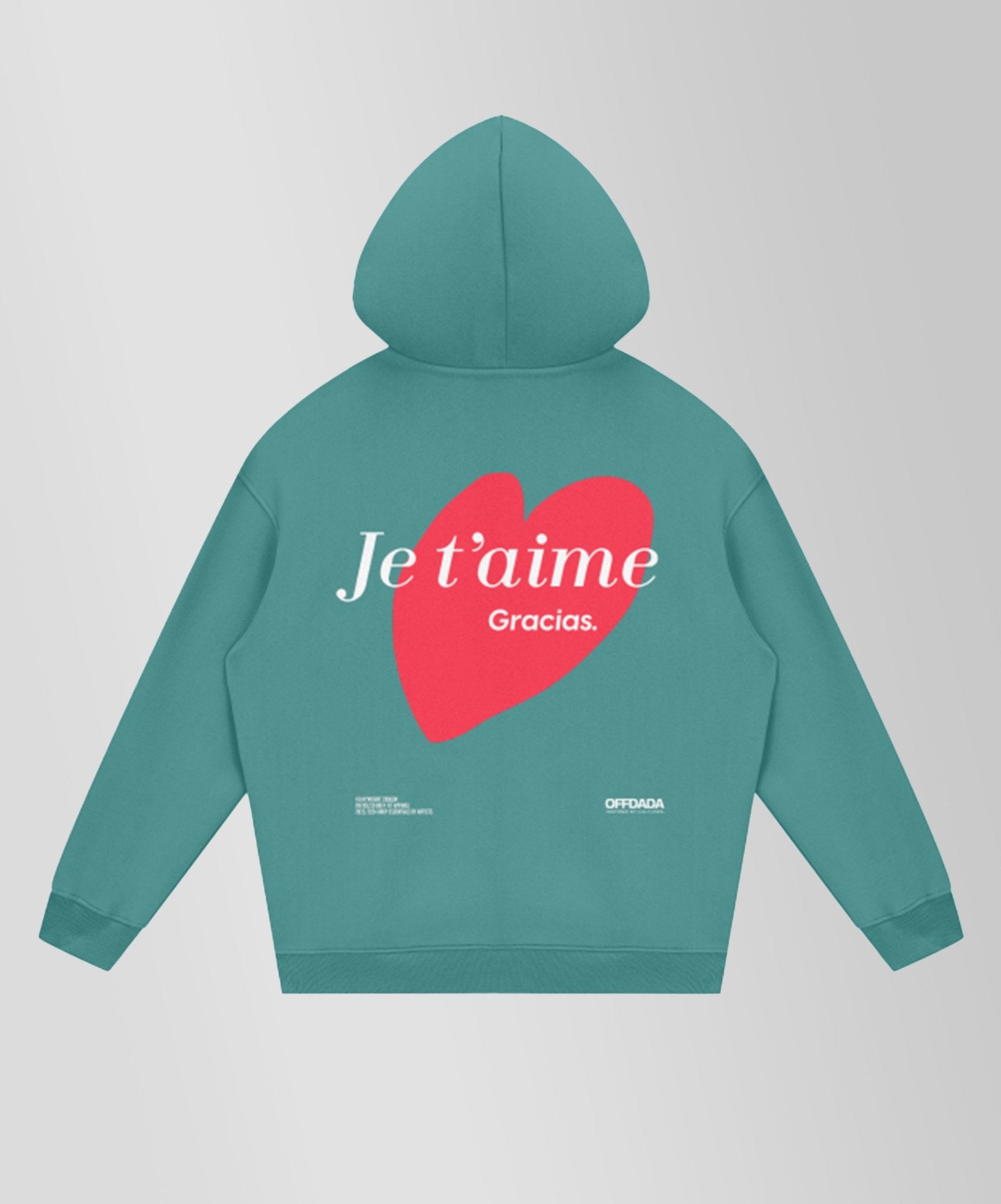 JE T'AIME. GRACIAS - OVERSIZED UNISEX HOODIE 350GSM - OFFDADA BRAND