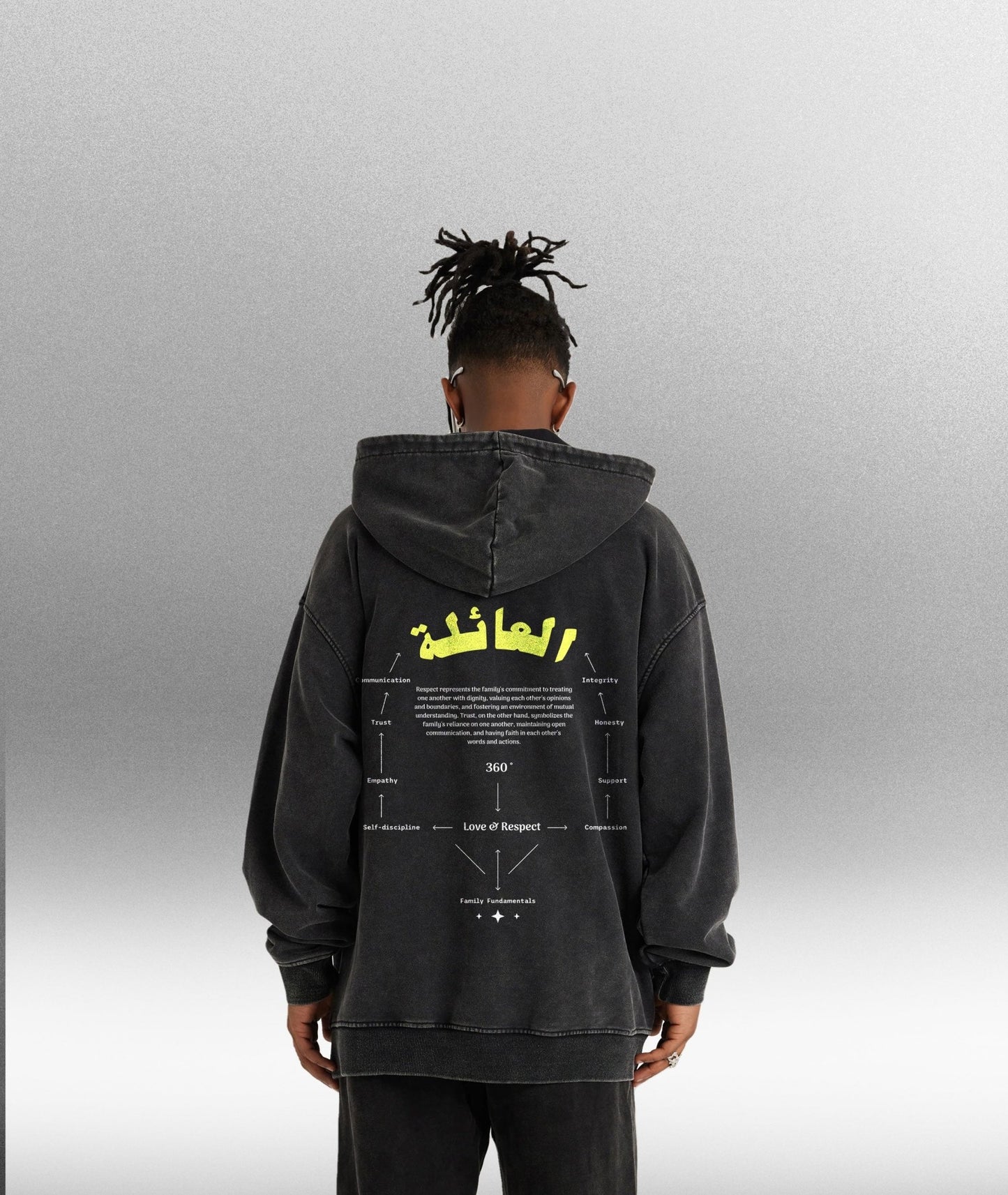 AL'AELA - Oversize 440gsm unisex Hoodie in Black - Offdada Store