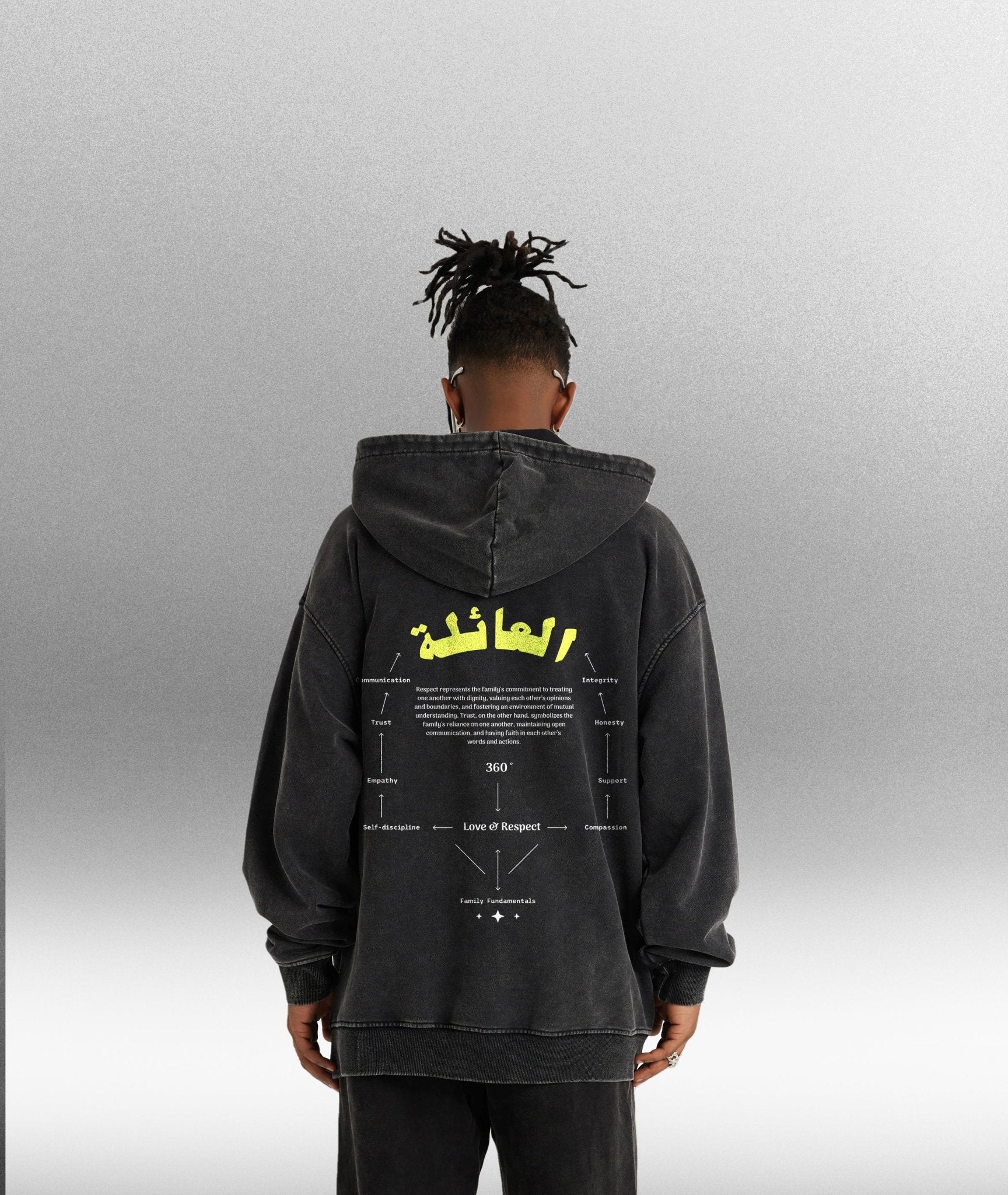 AL'AELA - Oversize 440gsm unisex Hoodie in Black - Offdada Store