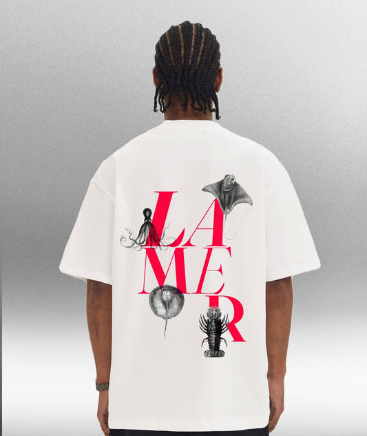 LA MER - Oversize 280 gsm unisex T-Shirt White - Offdada Store