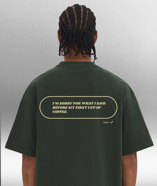 SORRY FOR WHAT I SAID - Oversize 280gsm unisex T-shirt in Jungle green - Offdada Store