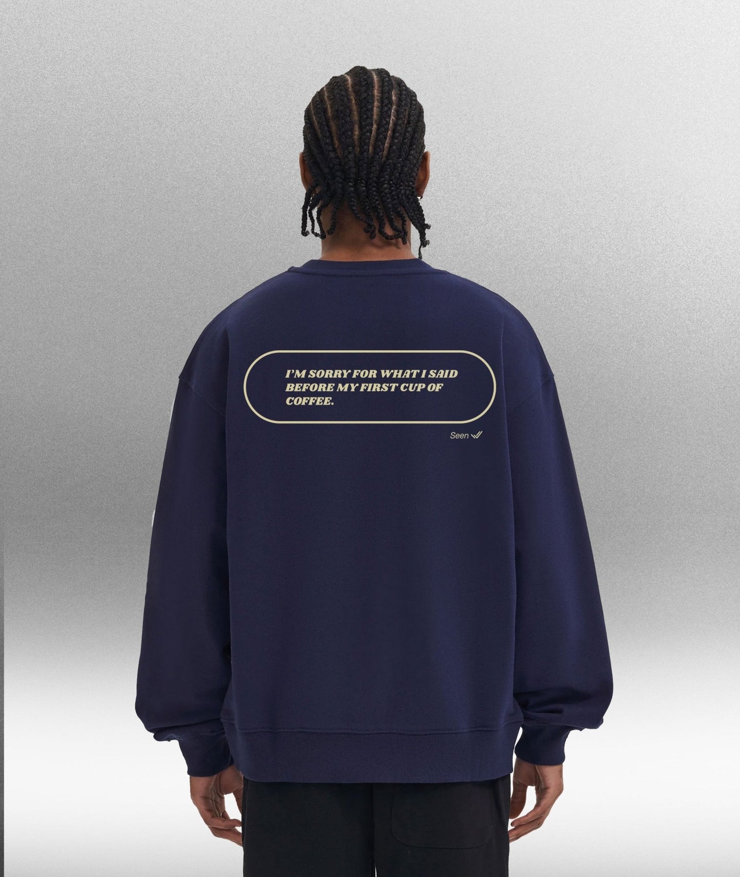 SORRY FOR WHAT I SAID - Oversize 370gsm unisex sweatshirt in Navy - Offdada Store